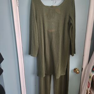 La Vie En Rose Sage Green Knit Set